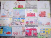 rysunki dzieci klas I-III na konkurs strażacki