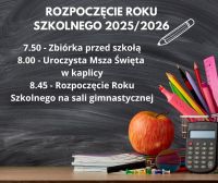 Informacja o rozpoczęciu roku szkolnego