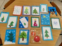 Kartki świąteczne wykonane przez dzieci uczęszczające na świetlicę szkolną.