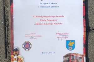 Dyplom za udział w eliminacjach gminnych Turnieju Wiedzy Pożarniczej.