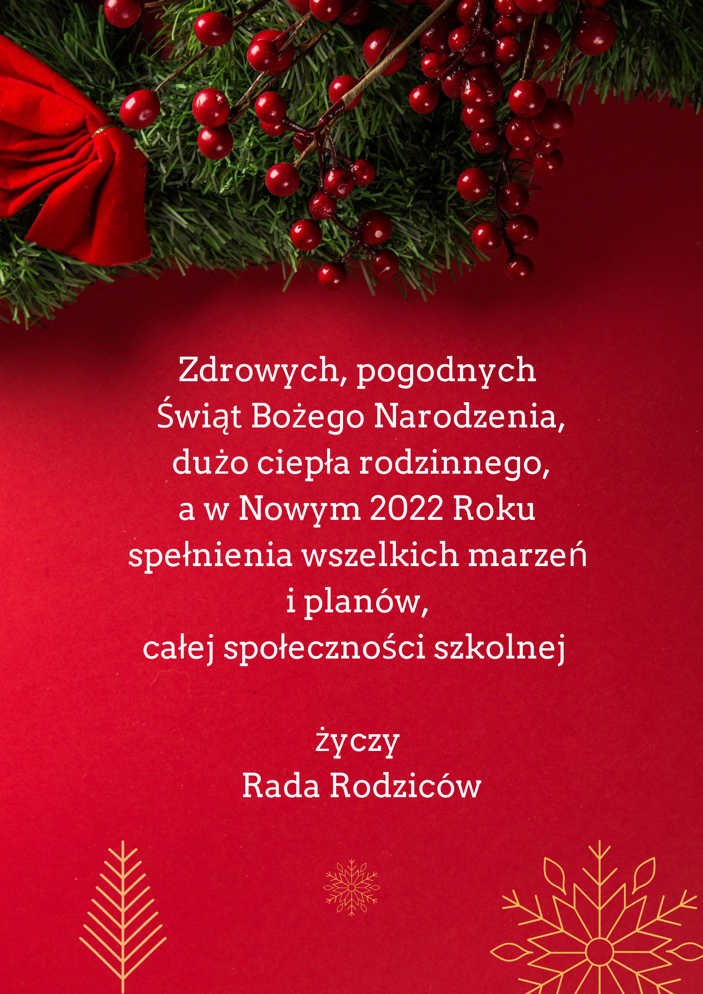 Życzenia świąteczne do Rady Rodziców